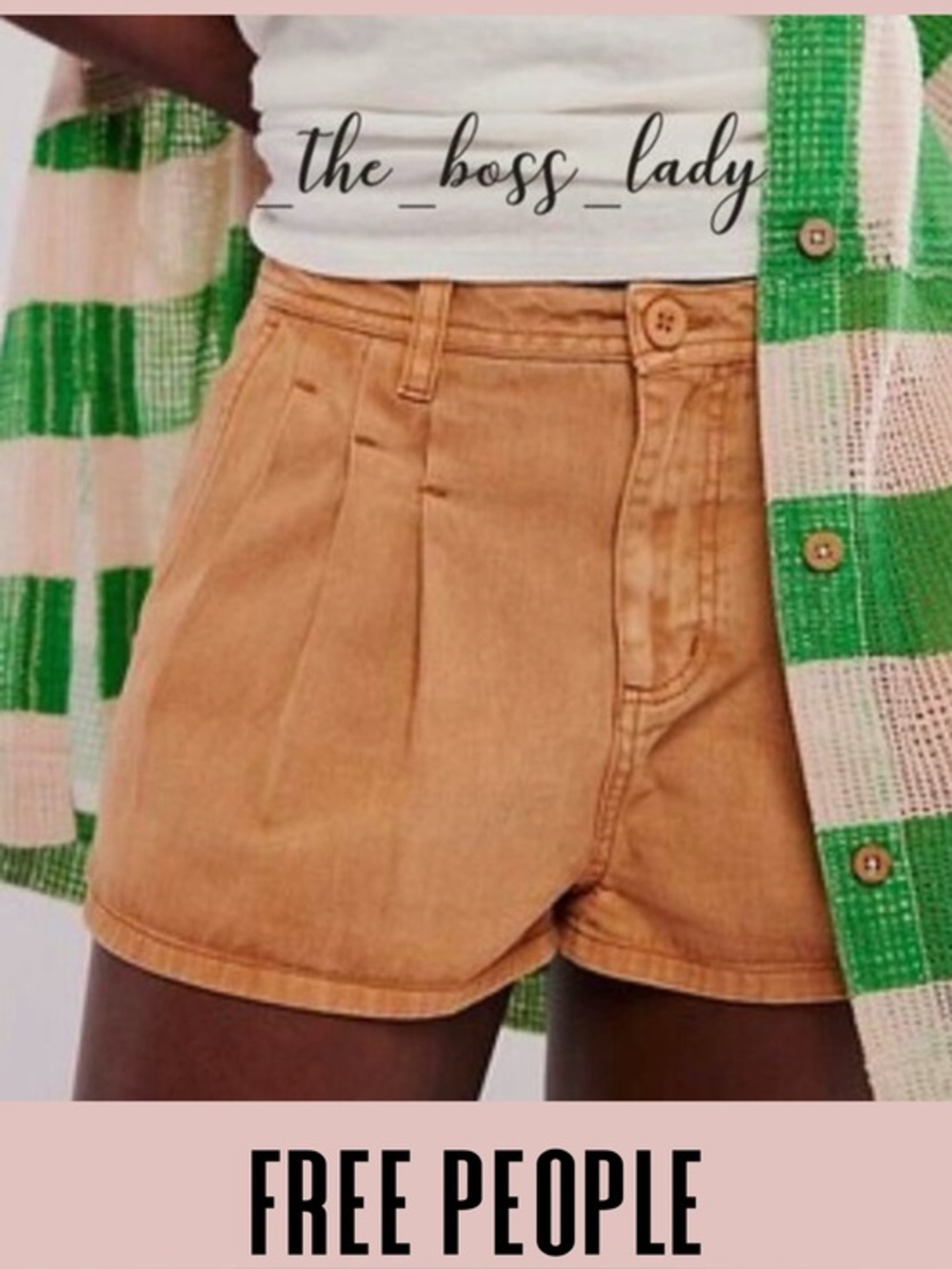 Free People shorts 6 pleated cotton green boho summer spring
